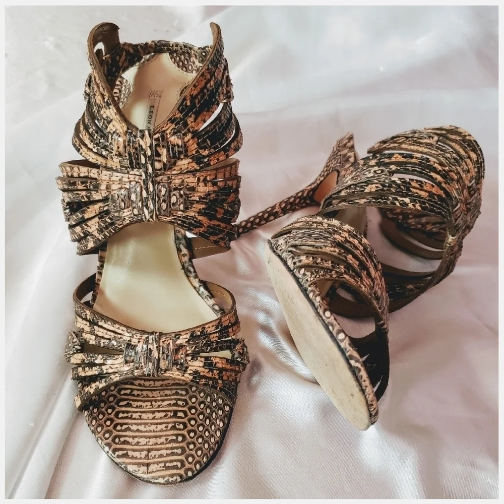 Leon Max Python Sandals 7.5M - Picture 1 of 8